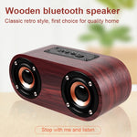 Q8 Bluetooth 4.2 クラシック木製ダブルホーン Bluetoothスピーカー Q8（レッド木目）、Q8（ウォールナット目）