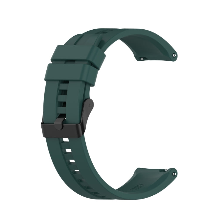 For Huawei Watch GT 2 42mm Silicone Replacement Wrist Strap Watchband, with Black Buckle, with Silver Buckle