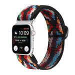 メタル日本製バックル伸縮ナイロン交換用ウォッチバンド、Apple Watch シリーズ7 45mm / 6 & SE & 5 & 4 44mm / 3 & 2 & 1 42mm用、Apple Watch シリーズ8&7 41mm / SE 2&6&SE&5&4 40mm / 3&2&1 38mm用