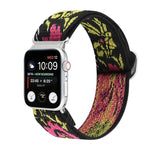 メタル日本製バックル伸縮ナイロン交換用ウォッチバンド、Apple Watch シリーズ7 45mm / 6 & SE & 5 & 4 44mm / 3 & 2 & 1 42mm用、Apple Watch シリーズ8&7 41mm / SE 2&6&SE&5&4 40mm / 3&2&1 38mm用