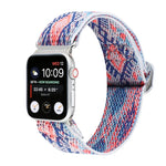 メタル日本製バックル伸縮ナイロン交換用ウォッチバンド、Apple Watch シリーズ7 45mm / 6 & SE & 5 & 4 44mm / 3 & 2 & 1 42mm用、Apple Watch シリーズ8&7 41mm / SE 2&6&SE&5&4 40mm / 3&2&1 38mm用