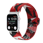 メタル日本製バックル伸縮ナイロン交換用ウォッチバンド、Apple Watch シリーズ7 45mm / 6 & SE & 5 & 4 44mm / 3 & 2 & 1 42mm用、Apple Watch シリーズ8&7 41mm / SE 2&6&SE&5&4 40mm / 3&2&1 38mm用