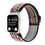 メタル日本製バックル伸縮ナイロン交換用ウォッチバンド、Apple Watch シリーズ7 45mm / 6 & SE & 5 & 4 44mm / 3 & 2 & 1 42mm用、Apple Watch シリーズ8&7 41mm / SE 2&6&SE&5&4 40mm / 3&2&1 38mm用