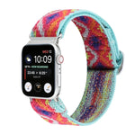メタル日本製バックル伸縮ナイロン交換用ウォッチバンド、Apple Watch シリーズ7 45mm / 6 & SE & 5 & 4 44mm / 3 & 2 & 1 42mm用、Apple Watch シリーズ8&7 41mm / SE 2&6&SE&5&4 40mm / 3&2&1 38mm用