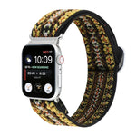 メタル日本製バックル伸縮ナイロン交換用ウォッチバンド、Apple Watch シリーズ7 45mm / 6 & SE & 5 & 4 44mm / 3 & 2 & 1 42mm用、Apple Watch シリーズ8&7 41mm / SE 2&6&SE&5&4 40mm / 3&2&1 38mm用