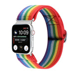 メタル日本製バックル伸縮ナイロン交換用ウォッチバンド、Apple Watch シリーズ7 45mm / 6 & SE & 5 & 4 44mm / 3 & 2 & 1 42mm用、Apple Watch シリーズ8&7 41mm / SE 2&6&SE&5&4 40mm / 3&2&1 38mm用