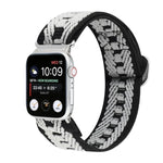 メタル日本製バックル伸縮ナイロン交換用ウォッチバンド、Apple Watch シリーズ7 45mm / 6 & SE & 5 & 4 44mm / 3 & 2 & 1 42mm用、Apple Watch シリーズ8&7 41mm / SE 2&6&SE&5&4 40mm / 3&2&1 38mm用