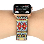 エスニックレザーウォッチバンド Apple Watch Series 6 & SE & 5 & 4 40mm / 3 & 2 & 1 38mm用、Apple Watch Series 7 41mm / 6 & SE & 5 & 4 40mm / 3 & 2 & 1 38mm用