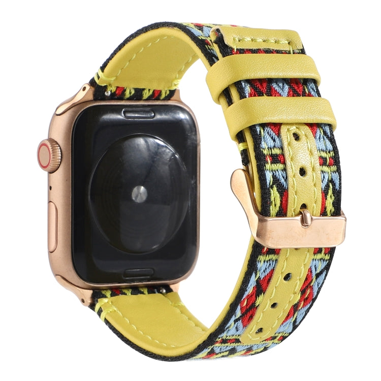 エスニックレザーウォッチバンド Apple Watch Series 6 & SE & 5 & 4 40mm / 3 & 2 & 1 38mm用、Apple Watch Series 7 41mm / 6 & SE & 5 & 4 40mm / 3 & 2 & 1 38mm用