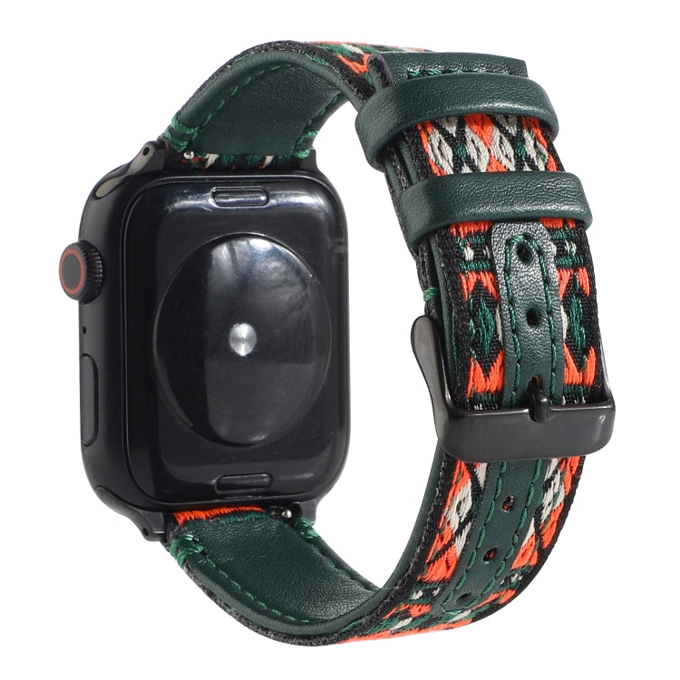 エスニックレザーウォッチバンド Apple Watch Series 6 & SE & 5 & 4 40mm / 3 & 2 & 1 38mm用、Apple Watch Series 7 41mm / 6 & SE & 5 & 4 40mm / 3 & 2 & 1 38mm用