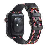 エスニックレザーウォッチバンド Apple Watch Series 6 & SE & 5 & 4 40mm / 3 & 2 & 1 38mm用、Apple Watch Series 7 41mm / 6 & SE & 5 & 4 40mm / 3 & 2 & 1 38mm用