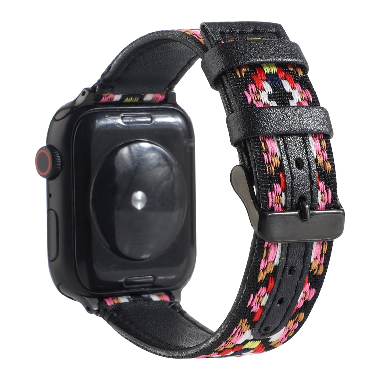 エスニックレザーウォッチバンド Apple Watch Series 6 & SE & 5 & 4 40mm / 3 & 2 & 1 38mm用、Apple Watch Series 7 41mm / 6 & SE & 5 & 4 40mm / 3 & 2 & 1 38mm用