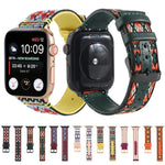 エスニックレザーウォッチバンド Apple Watch Series 6 & SE & 5 & 4 44mm / 3 & 2 & 1 42mm用、Apple Watch Series 7 45mm / 6 & SE & 5 & 4 44mm / 3 & 2 & 1 42mm用
