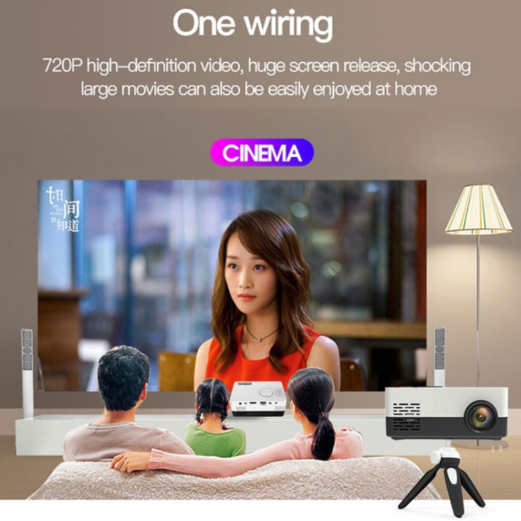 J15 1920x1080P HD家庭用ミニLEDプロジェクター 三脚マウント対応 AV/HDMI×1/USB×1/TF×1、EUプラグ、USプラグ、UKプラグ、AUプラグ