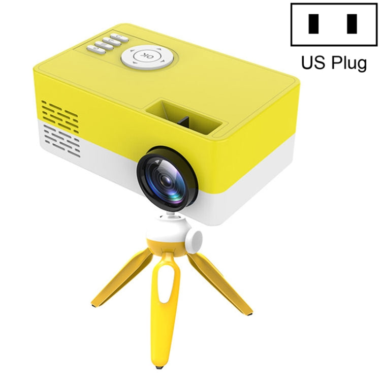 J15 1920x1080P HD家庭用ミニLEDプロジェクター 三脚マウント対応 AV/HDMI×1/USB×1/TF×1、EUプラグ、USプラグ、UKプラグ、AUプラグ