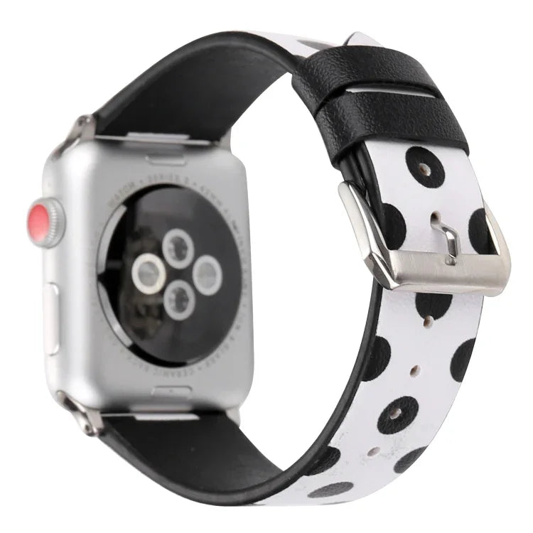 ファッションウェーブドットシリーズ レザー交換用ウォッチバンド Apple Watch Series 6 & SE & 5 & 4 40mm / 3 & 2 & 1 38mm用、Apple Watch Series 8&7 41mm / SE 2&6&SE&5&4 40mm / 3&2&1 38mm用