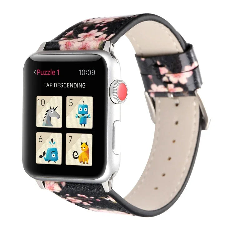 プラムシリーズ レザー交換用ウォッチバンド Apple Watch Series 6 & SE & 5 & 4 40mm / 3 & 2 & 1 38mm用、Apple Watch Series 8&7 41mm / SE 2&6&SE&5&4 40mm / 3&2&1 38mm用、Apple Watch Series 7 41mm / 6 & SE & 5 & 4 40mm / 3 & 2 & 1 38mm用