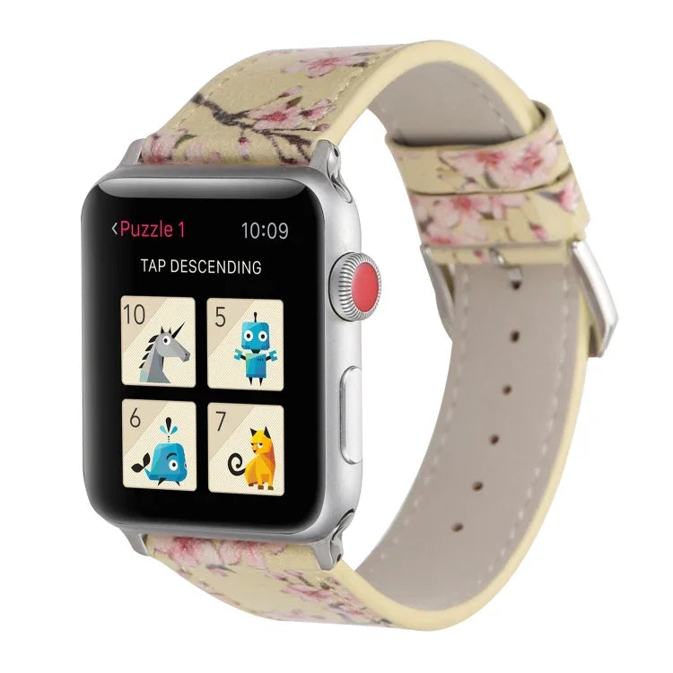 プラムシリーズ レザー交換用ウォッチバンド Apple Watch Series 6 & SE & 5 & 4 40mm / 3 & 2 & 1 38mm用、Apple Watch Series 8&7 41mm / SE 2&6&SE&5&4 40mm / 3&2&1 38mm用、Apple Watch Series 7 41mm / 6 & SE & 5 & 4 40mm / 3 & 2 & 1 38mm用