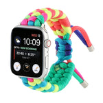 アンブレラコードレインボーウォッチバンド Apple Watch Series 6 & SE & 5 & 4 40mm / 3 & 2 & 1 38mm用、Apple Watch Series 8&7 41mm / SE 2&6&SE&5&4 40mm / 3&2&1 38mm用、Apple Watch Series 7 41mm / 6 & SE & 5 & 4 40mm / 3 & 2 & 1 38mm用