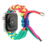 アンブレラコードレインボーウォッチバンド Apple Watch Series 6 & SE & 5 & 4 40mm / 3 & 2 & 1 38mm用、Apple Watch Series 8&7 41mm / SE 2&6&SE&5&4 40mm / 3&2&1 38mm用、Apple Watch Series 7 41mm / 6 & SE & 5 & 4 40mm / 3 & 2 & 1 38mm用