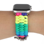 アンブレラコードレインボーウォッチバンド Apple Watch Series 6 & SE & 5 & 4 40mm / 3 & 2 & 1 38mm用、Apple Watch Series 8&7 41mm / SE 2&6&SE&5&4 40mm / 3&2&1 38mm用、Apple Watch Series 7 41mm / 6 & SE & 5 & 4 40mm / 3 & 2 & 1 38mm用