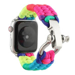 アンブレラコードレインボーウォッチバンド Apple Watch Series 6 & SE & 5 & 4 40mm / 3 & 2 & 1 38mm用、Apple Watch Series 8&7 41mm / SE 2&6&SE&5&4 40mm / 3&2&1 38mm用、Apple Watch Series 7 41mm / 6 & SE & 5 & 4 40mm / 3 & 2 & 1 38mm用