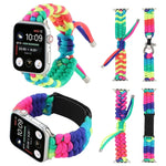 アンブレラコードレインボーウォッチバンド Apple Watch Series 6 & SE & 5 & 4 40mm / 3 & 2 & 1 38mm用、Apple Watch Series 8&7 41mm / SE 2&6&SE&5&4 40mm / 3&2&1 38mm用、Apple Watch Series 7 41mm / 6 & SE & 5 & 4 40mm / 3 & 2 & 1 38mm用