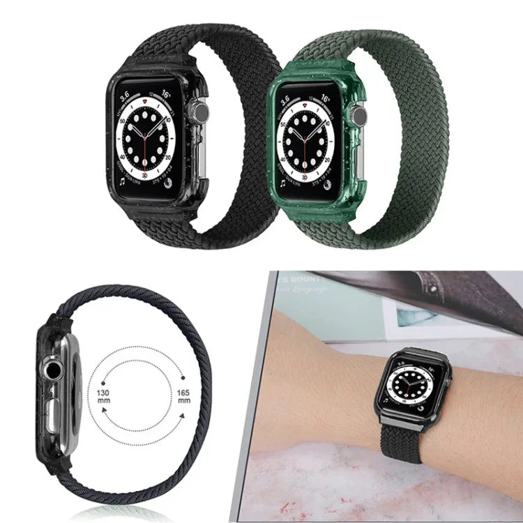 ウィーブ交換用リストストラップウォッチバンド フレーム付き Apple Watch Series 6 & SE & 5 & 4 44mm / 3 & 2 & 1 42mm用、128mm、135mm、140mm、145mm、150mm、155mm、160mm、165mm