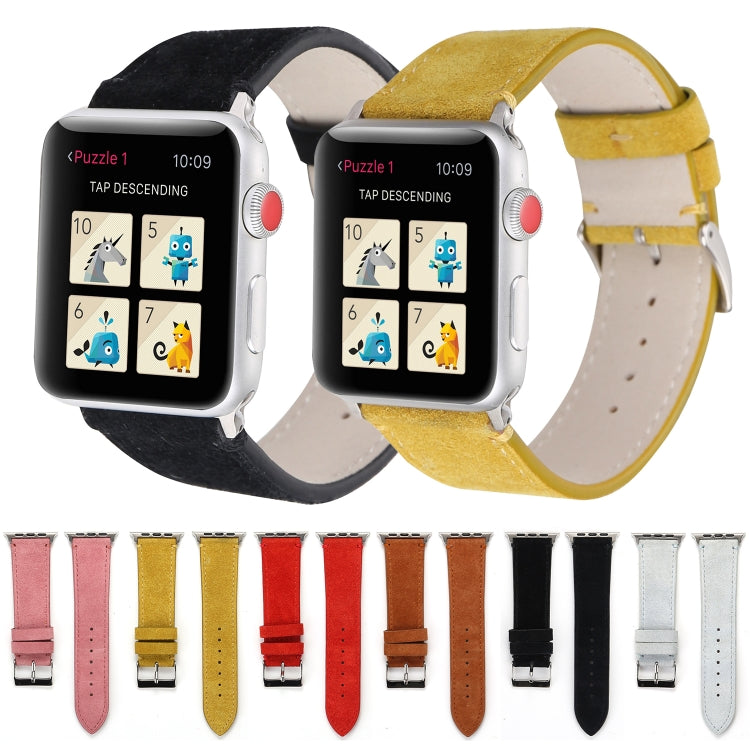 Apple Watch Series 6 & SE & 5 & 4 44mm / 3 & 2 & 1 42mm用 フロスト加工本革ウォッチバンド、Apple Watch Series 7 45mm / 6 & SE & 5 & 4 44mm / 3 & 2 & 1 42mm用
