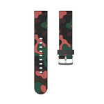 カモフラージュ シリコン交換用リストストラップ シルバーバックル付き, 20mm Samsung Galaxy Watch 3 41mm 用, 22mm Samsung Galaxy Watch 3 45mm 用, 20mm Samsung Galaxy Watch Active2 44mm 用, 20mm Huawei Watch GT 2 42mm 用