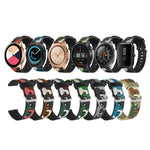 カモフラージュ シリコン交換用リストストラップ シルバーバックル付き, 20mm Samsung Galaxy Watch 3 41mm 用, 22mm Samsung Galaxy Watch 3 45mm 用, 20mm Samsung Galaxy Watch Active2 44mm 用, 20mm Huawei Watch GT 2 42mm 用