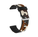 カモフラージュ シリコン交換用リストストラップ シルバーバックル付き, 20mm Samsung Galaxy Watch 3 41mm 用, 22mm Samsung Galaxy Watch 3 45mm 用, 20mm Samsung Galaxy Watch Active2 44mm 用, 20mm Huawei Watch GT 2 42mm 用