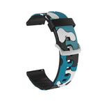 カモフラージュ シリコン交換用リストストラップ シルバーバックル付き, 20mm Samsung Galaxy Watch 3 41mm 用, 22mm Samsung Galaxy Watch 3 45mm 用, 20mm Samsung Galaxy Watch Active2 44mm 用, 20mm Huawei Watch GT 2 42mm 用