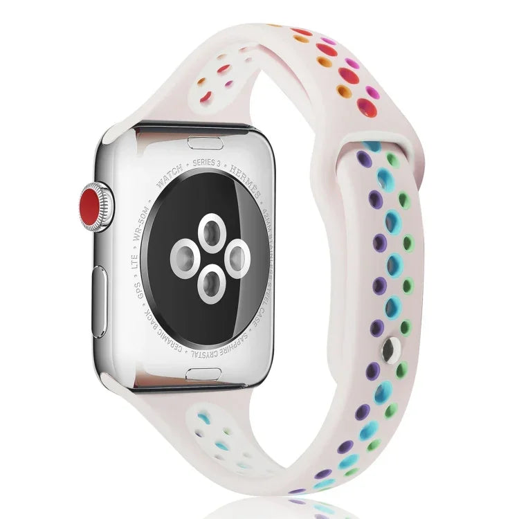 Apple Watch Series 6 & SE & 5 & 4 40mm / 3 & 2 & 1 38mm用 レインボーシリコンウォッチバンド、Apple Watch Series 7 41mm / 6 & SE & 5 & 4 40mm / 3 & 2 & 1 38mm用、Apple Watch Series 8&7 41mm / SE 2&6&SE&5&4 40mm / 3&2&1 38mm用