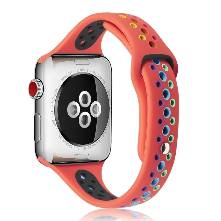 Apple Watch Series 6 & SE & 5 & 4 40mm / 3 & 2 & 1 38mm用 レインボーシリコンウォッチバンド、Apple Watch Series 7 41mm / 6 & SE & 5 & 4 40mm / 3 & 2 & 1 38mm用、Apple Watch Series 8&7 41mm / SE 2&6&SE&5&4 40mm / 3&2&1 38mm用