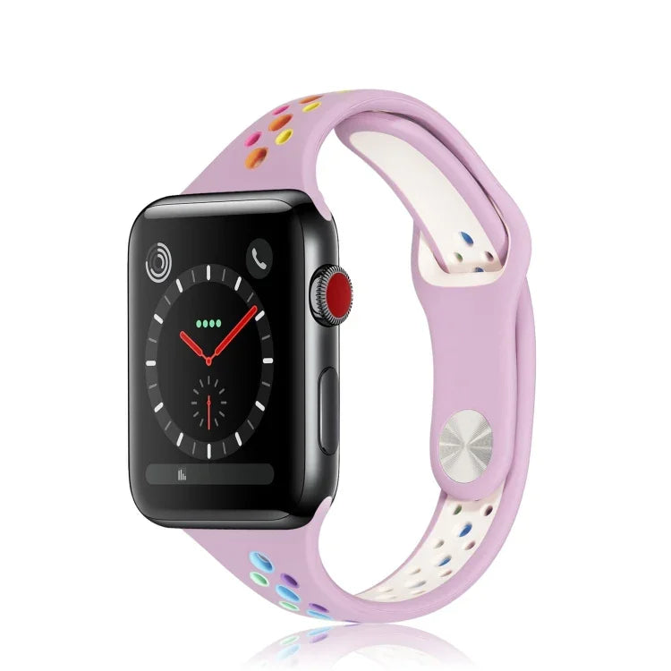 Apple Watch Series 6 & SE & 5 & 4 40mm / 3 & 2 & 1 38mm用 レインボーシリコンウォッチバンド、Apple Watch Series 7 41mm / 6 & SE & 5 & 4 40mm / 3 & 2 & 1 38mm用、Apple Watch Series 8&7 41mm / SE 2&6&SE&5&4 40mm / 3&2&1 38mm用