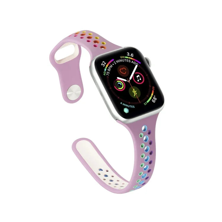 Apple Watch Series 6 & SE & 5 & 4 40mm / 3 & 2 & 1 38mm用 レインボーシリコンウォッチバンド、Apple Watch Series 7 41mm / 6 & SE & 5 & 4 40mm / 3 & 2 & 1 38mm用、Apple Watch Series 8&7 41mm / SE 2&6&SE&5&4 40mm / 3&2&1 38mm用