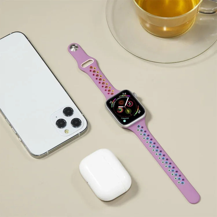 Apple Watch Series 6 & SE & 5 & 4 40mm / 3 & 2 & 1 38mm用 レインボーシリコンウォッチバンド、Apple Watch Series 7 41mm / 6 & SE & 5 & 4 40mm / 3 & 2 & 1 38mm用、Apple Watch Series 8&7 41mm / SE 2&6&SE&5&4 40mm / 3&2&1 38mm用