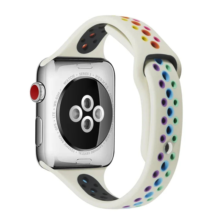 Apple Watch Series 6 & SE & 5 & 4 40mm / 3 & 2 & 1 38mm用 レインボーシリコンウォッチバンド、Apple Watch Series 7 41mm / 6 & SE & 5 & 4 40mm / 3 & 2 & 1 38mm用、Apple Watch Series 8&7 41mm / SE 2&6&SE&5&4 40mm / 3&2&1 38mm用