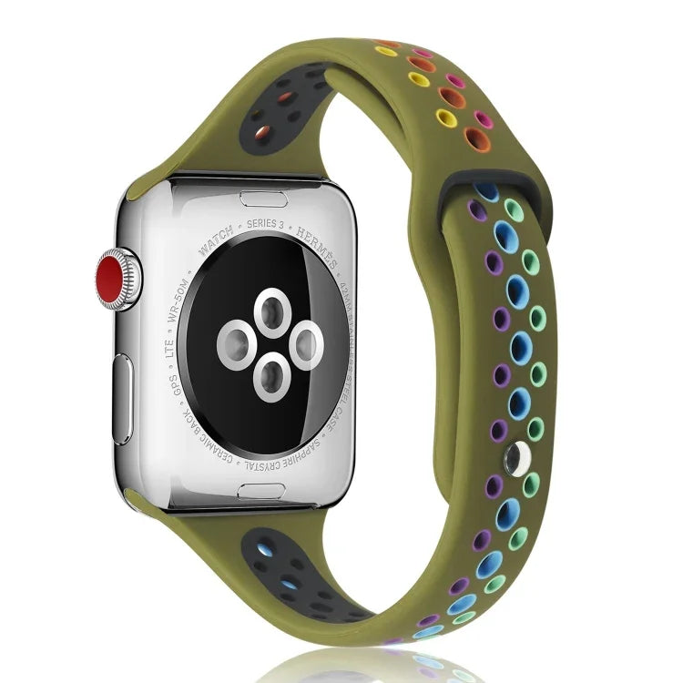 Apple Watch Series 6 & SE & 5 & 4 40mm / 3 & 2 & 1 38mm用 レインボーシリコンウォッチバンド、Apple Watch Series 7 41mm / 6 & SE & 5 & 4 40mm / 3 & 2 & 1 38mm用、Apple Watch Series 8&7 41mm / SE 2&6&SE&5&4 40mm / 3&2&1 38mm用