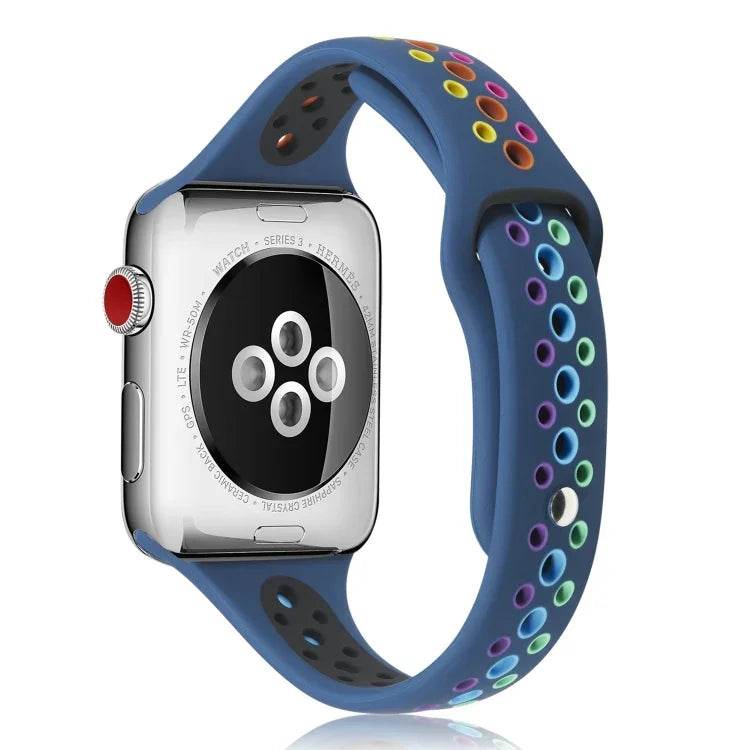 Apple Watch Series 6 & SE & 5 & 4 40mm / 3 & 2 & 1 38mm用 レインボーシリコンウォッチバンド、Apple Watch Series 7 41mm / 6 & SE & 5 & 4 40mm / 3 & 2 & 1 38mm用、Apple Watch Series 8&7 41mm / SE 2&6&SE&5&4 40mm / 3&2&1 38mm用