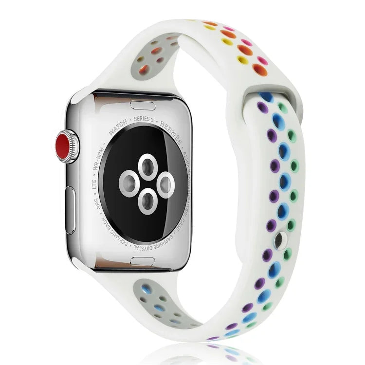 Apple Watch Series 6 & SE & 5 & 4 40mm / 3 & 2 & 1 38mm用 レインボーシリコンウォッチバンド、Apple Watch Series 7 41mm / 6 & SE & 5 & 4 40mm / 3 & 2 & 1 38mm用、Apple Watch Series 8&7 41mm / SE 2&6&SE&5&4 40mm / 3&2&1 38mm用