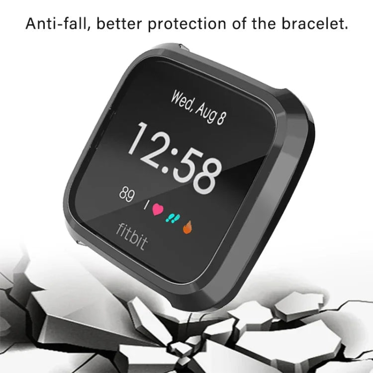 Fitbit Versa Liteスマートウォッチ用全面保護メッキTPU保護ケース