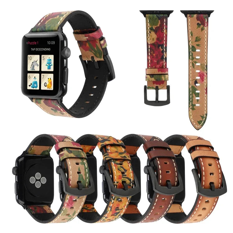 Apple Watch Series 6 & SE & 5 & 4 40mm / 3 & 2 & 1 38mm用 レトロヘッドレイヤーカウハイド本革ウォッチバンド、Apple Watch Series 8&7 41mm / SE 2&6&SE&5&4 40mm / 3&2&1 38mm用、Apple Watch Series 7 41mm / 6 & SE & 5 & 4 40mm / 3 & 2 & 1 38mm用