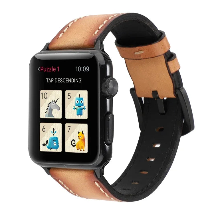 Apple Watch Series 6 & SE & 5 & 4 40mm / 3 & 2 & 1 38mm用 レトロヘッドレイヤーカウハイド本革ウォッチバンド、Apple Watch Series 8&7 41mm / SE 2&6&SE&5&4 40mm / 3&2&1 38mm用、Apple Watch Series 7 41mm / 6 & SE & 5 & 4 40mm / 3 & 2 & 1 38mm用