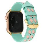 Woven Pattern Genuine Leather Strap, For Apple Watch Series 8&7 41mm / SE 2&6&SE&5&4 40mm / 3&2&1 38mm, For Apple Watch Series 7 41mm / 6 & SE & 5 & 4 40mm / 3 & 2 & 1 38mm, For Apple Watch Series 7 45mm / 6 & SE & 5 & 4 44mm / 3 & 2 & 1 42mm          ...