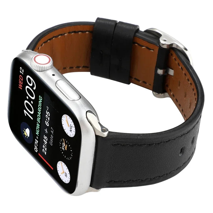モダンスタイルバックル本革ストラップ、Apple Watch Series 7 41mm / 6 & SE & 5 & 4 40mm / 3 & 2 & 1 38mm用、Apple Watch Series 7 45mm / 6 & SE & 5 & 4 44mm / 3 & 2 & 1 42mm用