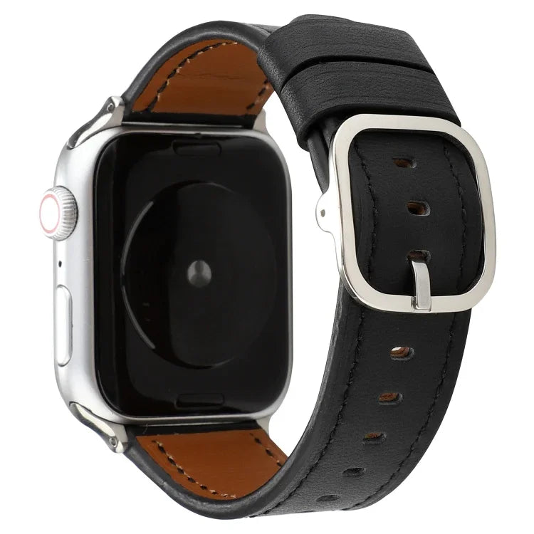 モダンスタイルバックル本革ストラップ、Apple Watch Series 7 41mm / 6 & SE & 5 & 4 40mm / 3 & 2 & 1 38mm用、Apple Watch Series 7 45mm / 6 & SE & 5 & 4 44mm / 3 & 2 & 1 42mm用
