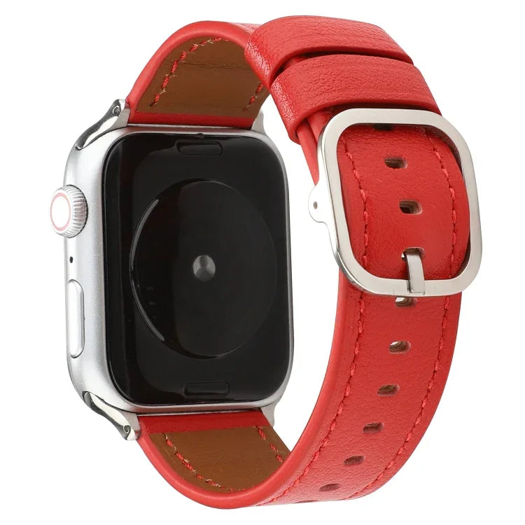 モダンスタイルバックル本革ストラップ、Apple Watch Series 7 41mm / 6 & SE & 5 & 4 40mm / 3 & 2 & 1 38mm用、Apple Watch Series 7 45mm / 6 & SE & 5 & 4 44mm / 3 & 2 & 1 42mm用