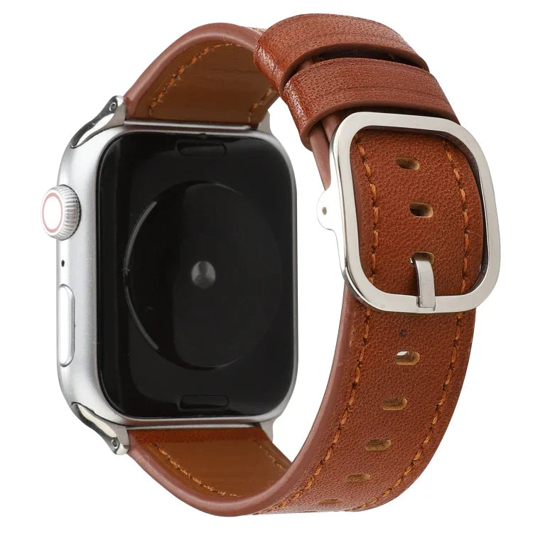 モダンスタイルバックル本革ストラップ、Apple Watch Series 7 41mm / 6 & SE & 5 & 4 40mm / 3 & 2 & 1 38mm用、Apple Watch Series 7 45mm / 6 & SE & 5 & 4 44mm / 3 & 2 & 1 42mm用